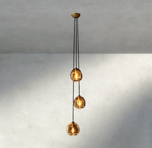Bubble Smoke Glass Cascade Pendant - Zelno Lighting