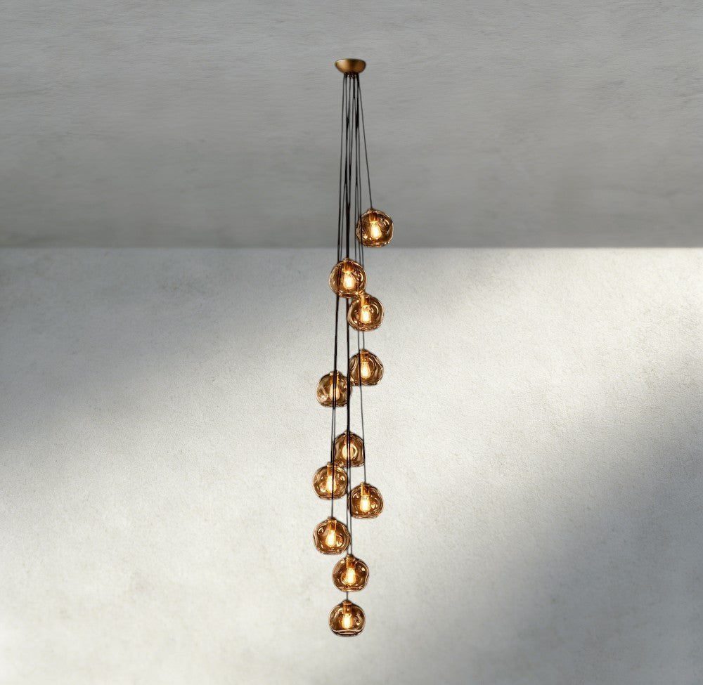 Bubble Smoke Glass Cascade Pendant - Zelno Lighting