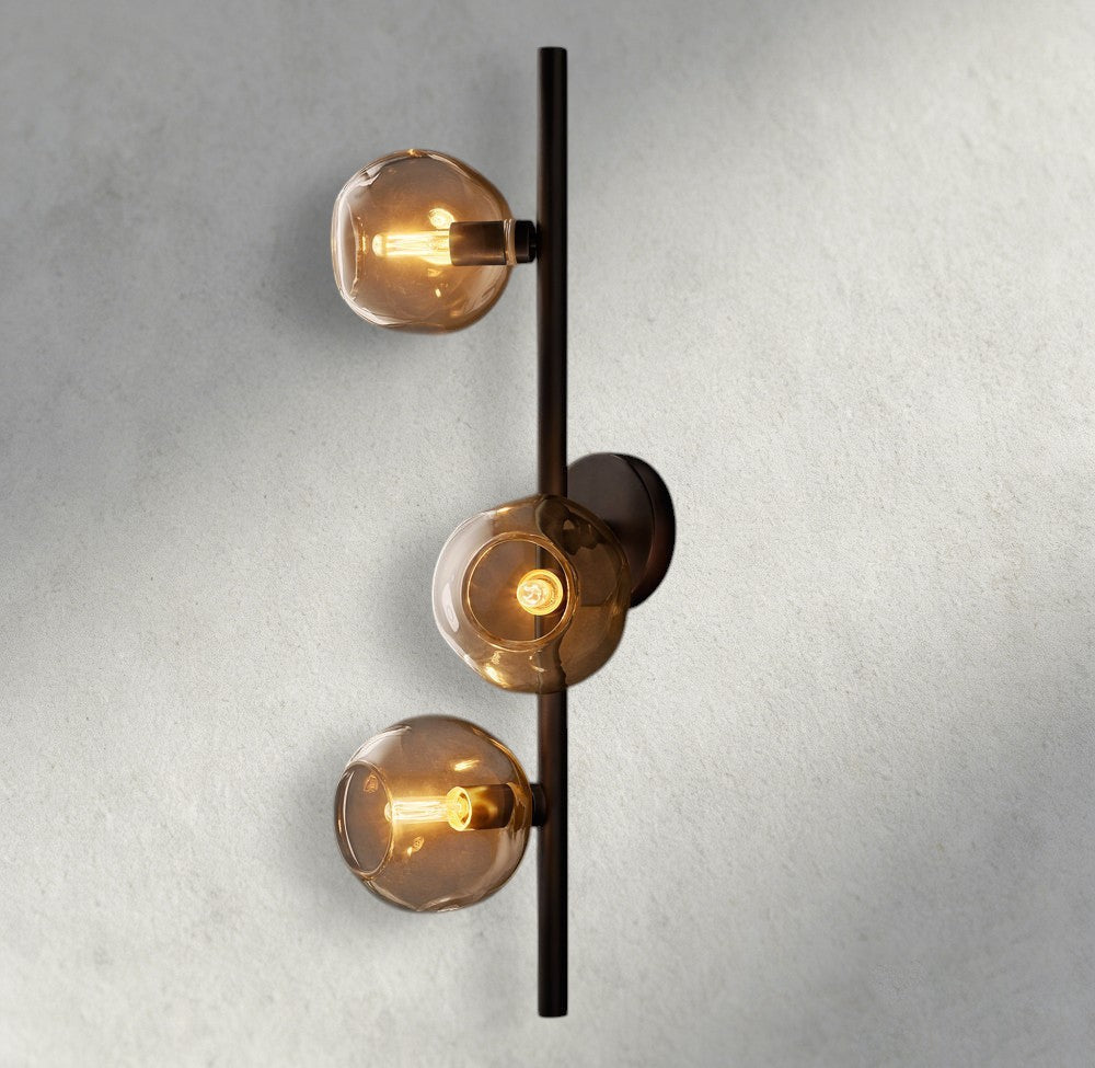 Bubble Smoke Glass Cascade Sconce - Zelno Lighting