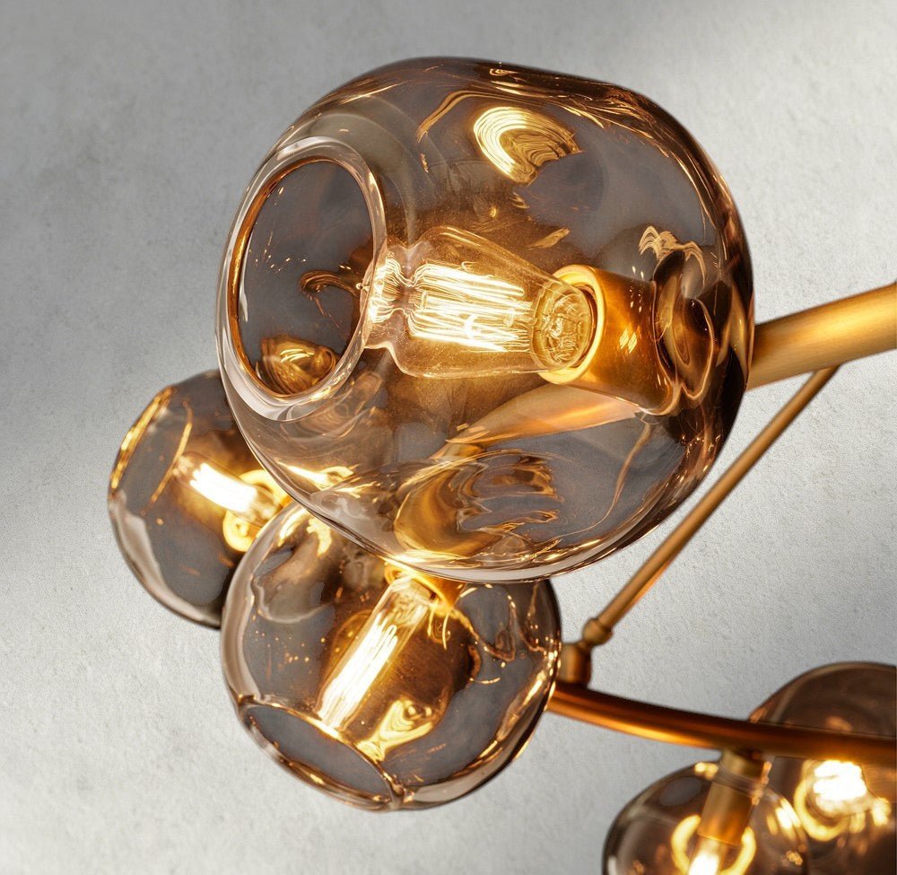 Bubble Smoke Glass Round Chandelier - Zelno Lighting