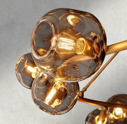 Bubble Smoke Glass Round Chandelier - Zelno Lighting