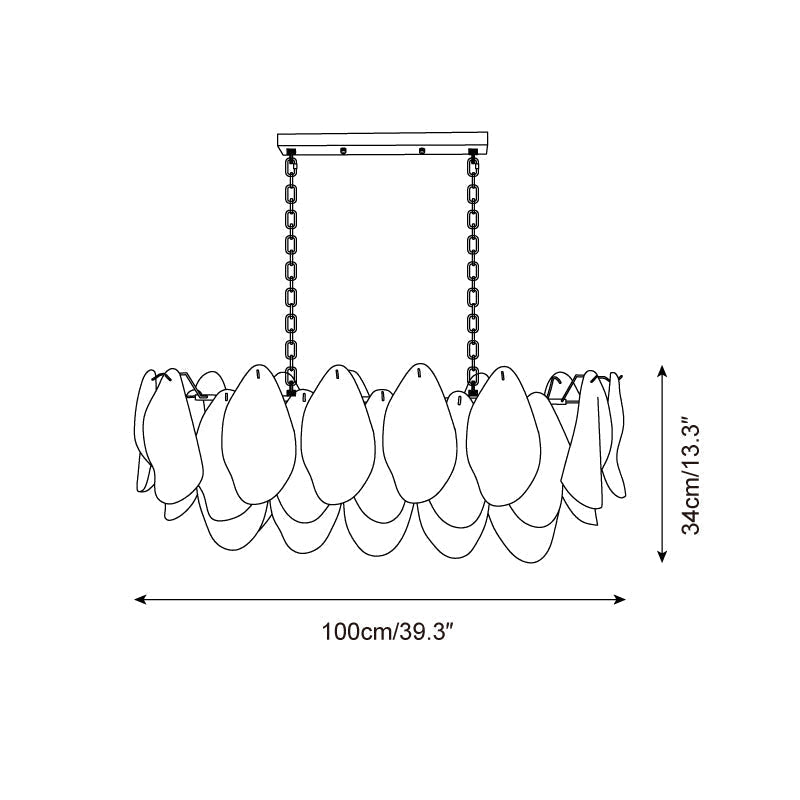 Caia Murano Glass Chandelier for Living Room - Zelno Lighting