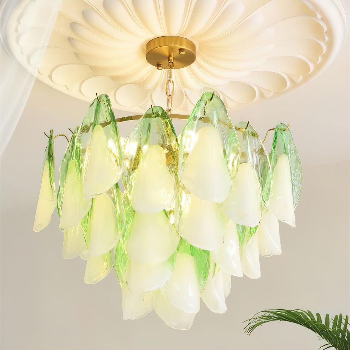 Caia Murano Glass Chandelier for Living Room - Zelno Lighting