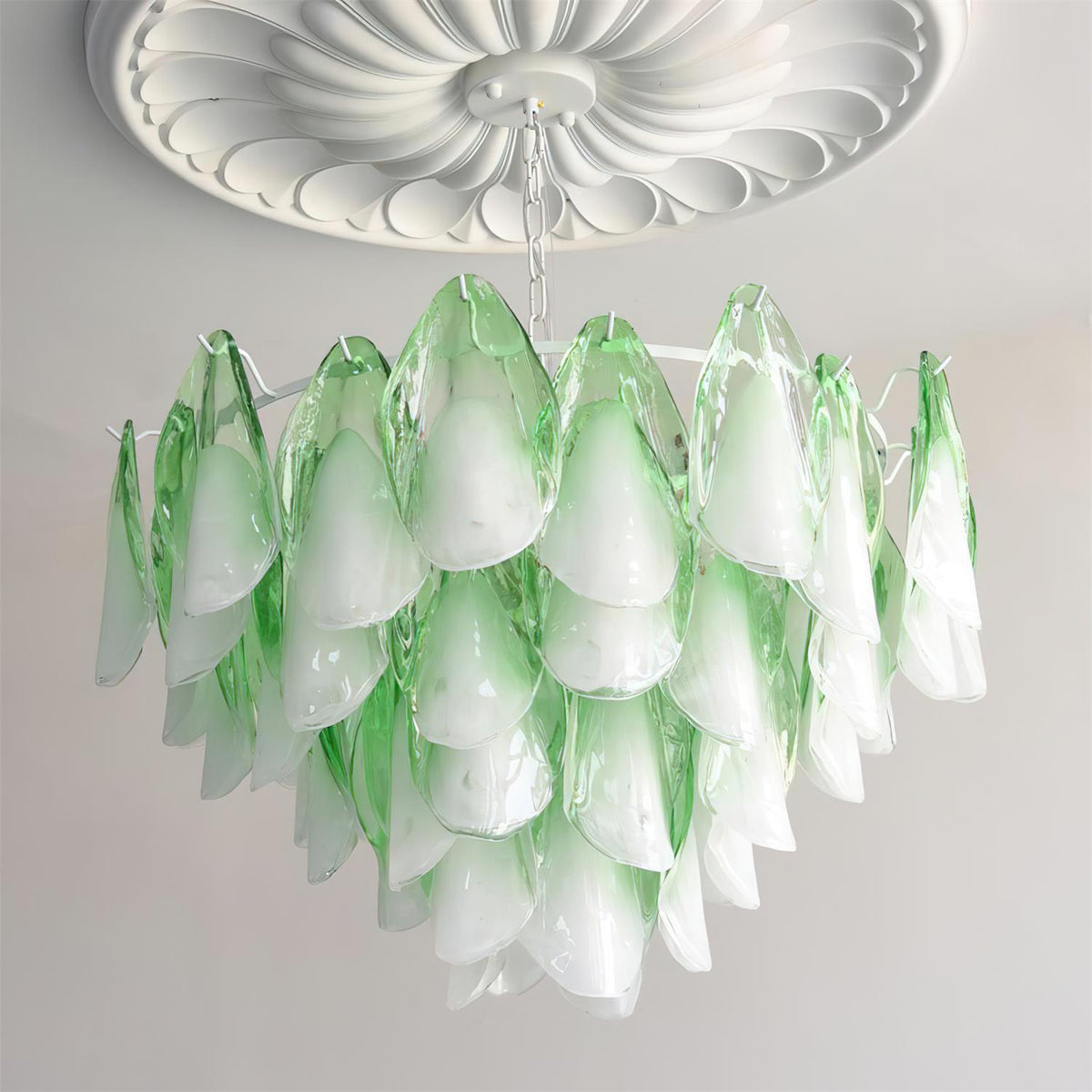 Caia Murano Glass Chandelier for Living Room - Zelno Lighting