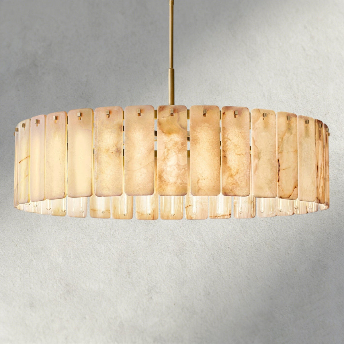 Calomota Onyx Round Alabaster Chandelier 36". 48", 60" - Zelno Lighting