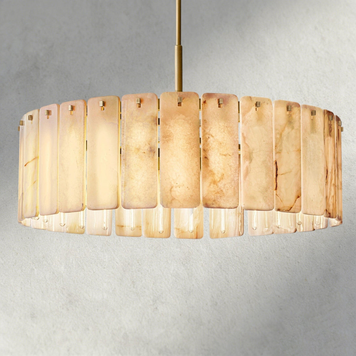 Calomota Onyx Round Alabaster Chandelier 36". 48", 60" - Zelno Lighting