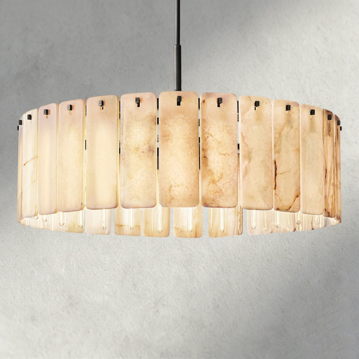 Calomota Onyx Round Alabaster Chandelier 36". 48", 60" - Zelno Lighting