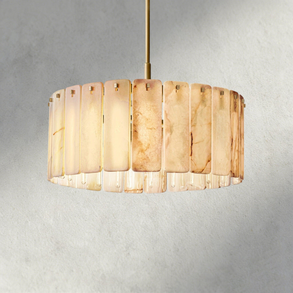 Calomota Onyx Round Alabaster Chandelier 36". 48", 60" - Zelno Lighting