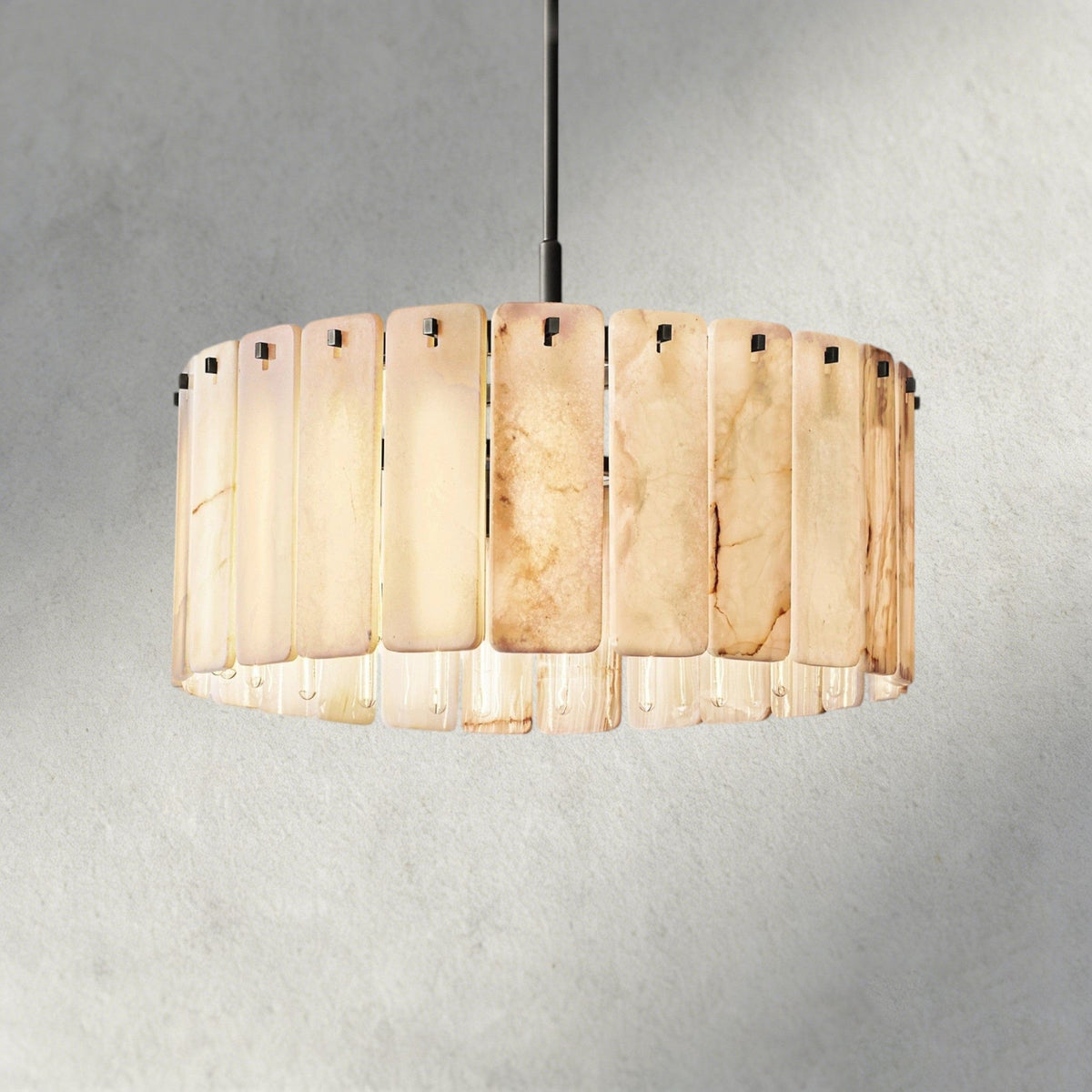 Calomota Onyx Round Alabaster Chandelier 36". 48", 60" - Zelno Lighting