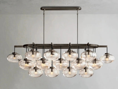 Cebret Glass Linear Chandelier - Zelno Lighting