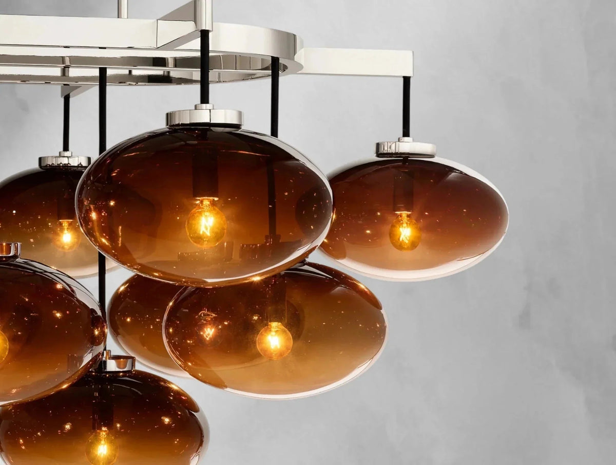Cebret Glass Linear Chandelier - Zelno Lighting