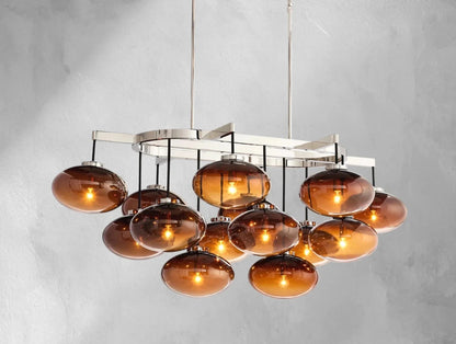 Cebret Glass Linear Chandelier - Zelno Lighting