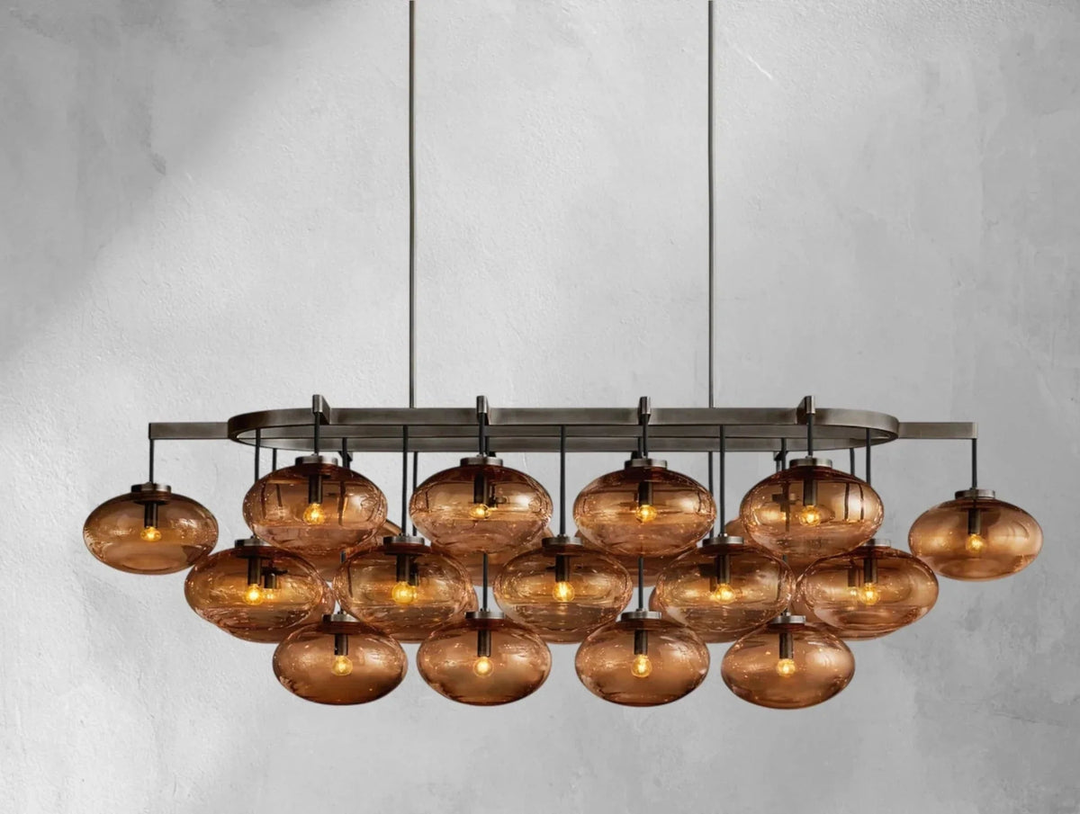 Cebret Glass Linear Chandelier - Zelno Lighting