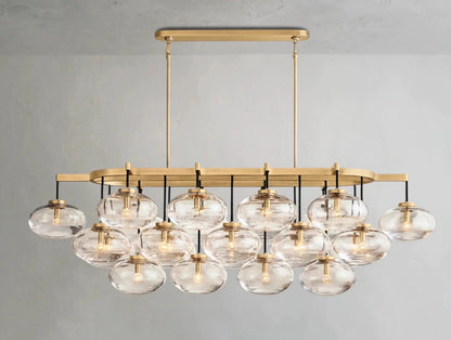 Cebret Glass Linear Chandelier - Zelno Lighting