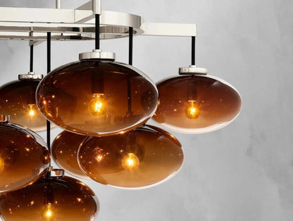 Cebret Glass Linear Chandelier - Zelno Lighting
