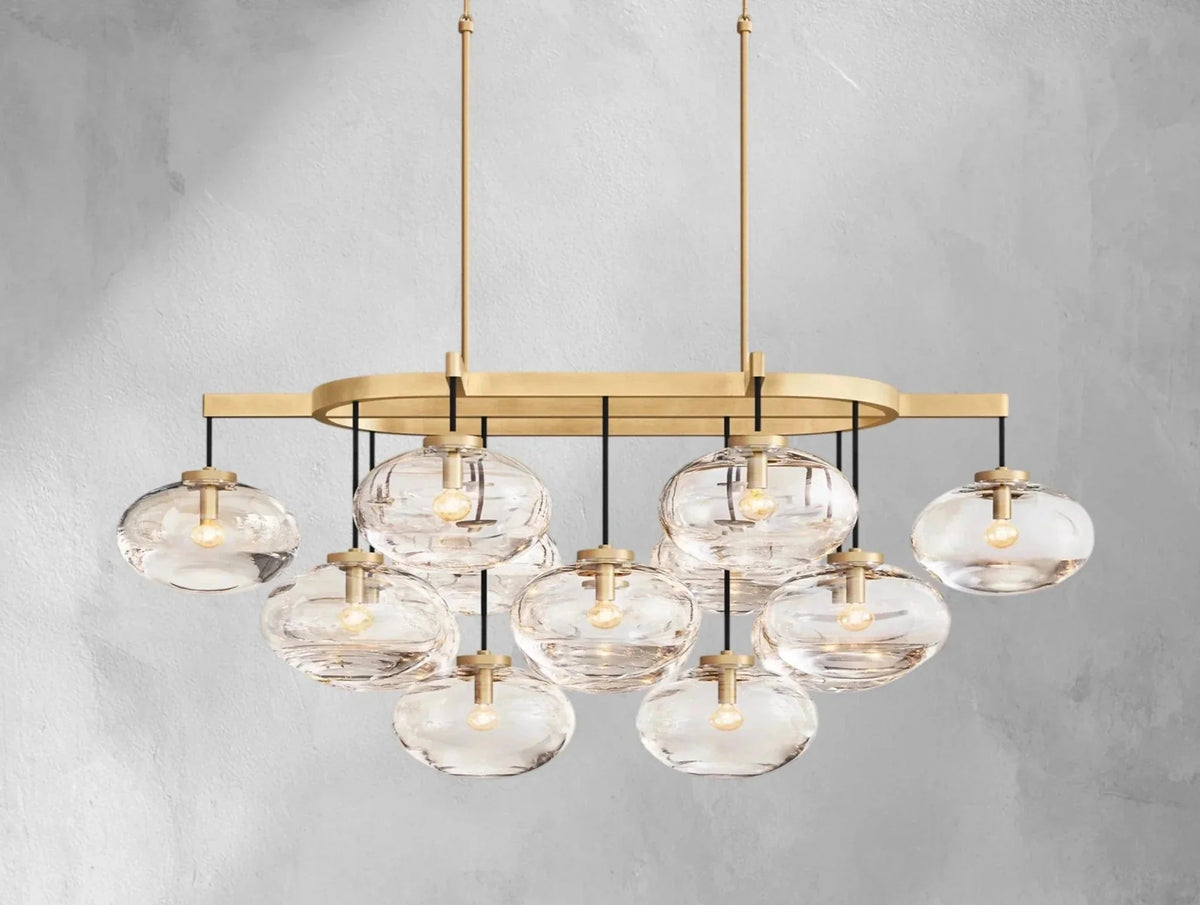 Cebret Glass Linear Chandelier - Zelno Lighting