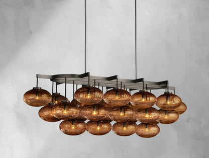 Cebret Glass Linear Chandelier - Zelno Lighting