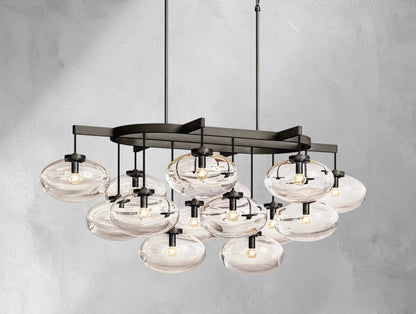 Cebret Glass Linear Chandelier - Zelno Lighting