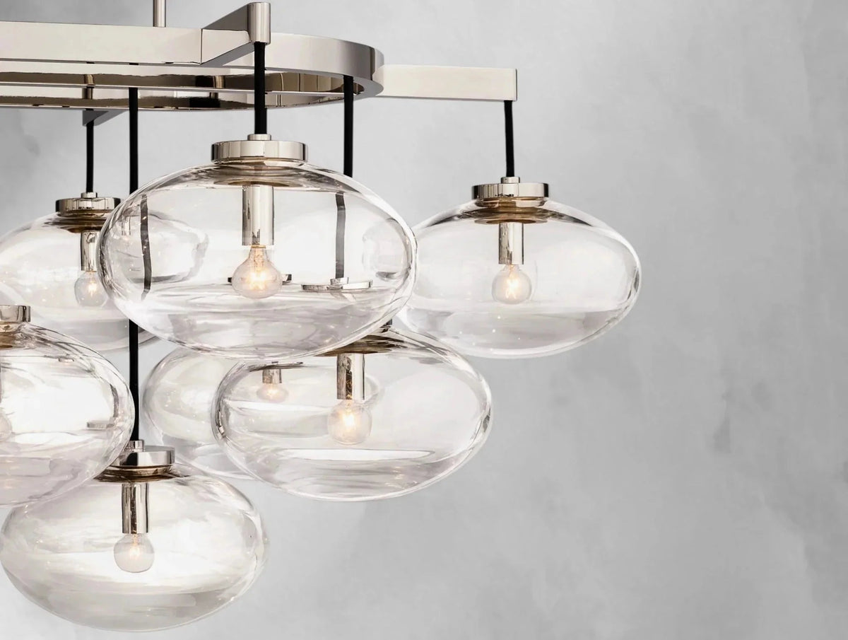 Cebret Glass Linear Chandelier - Zelno Lighting