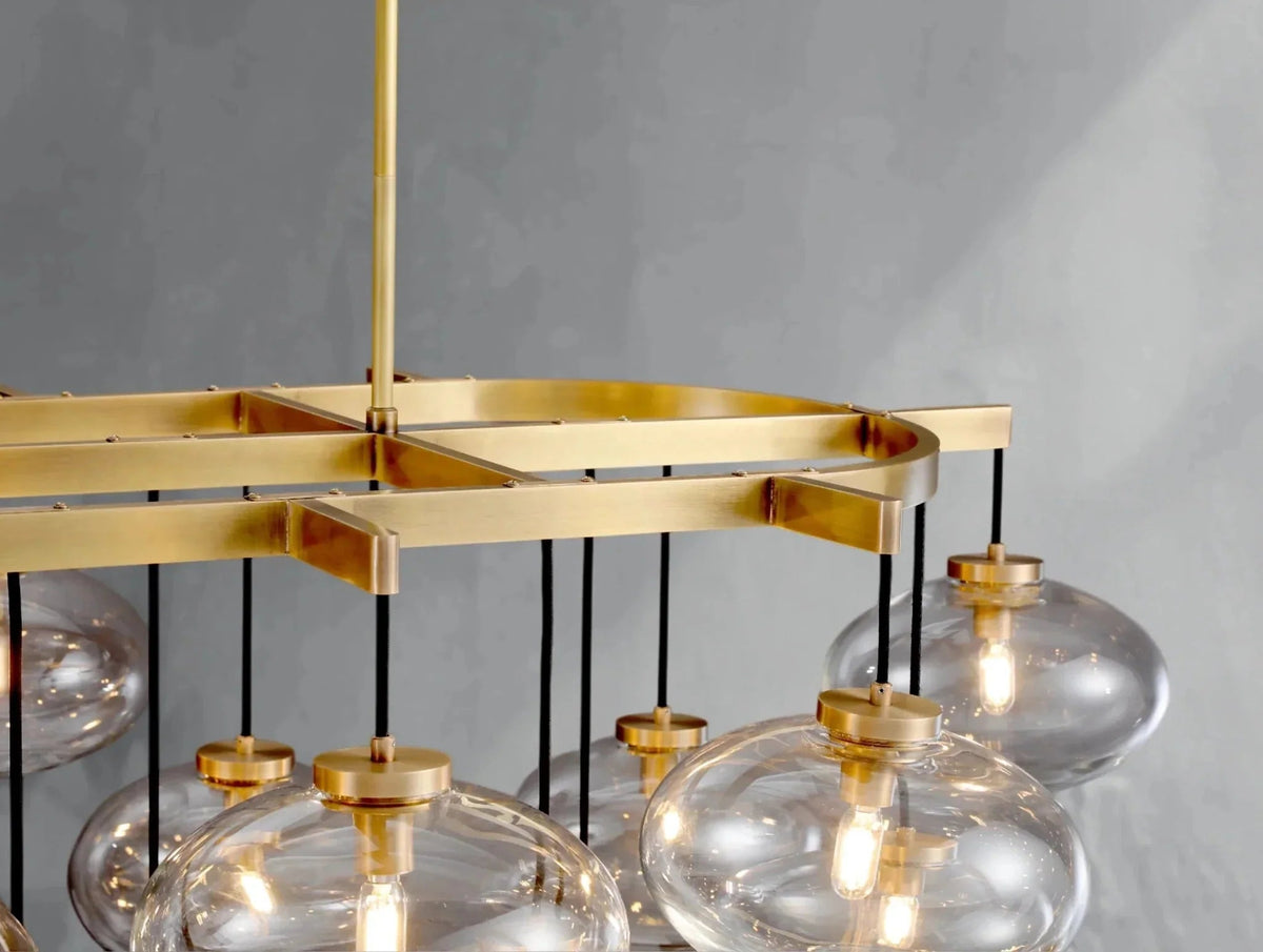 Cebret Glass Linear Chandelier - Zelno Lighting