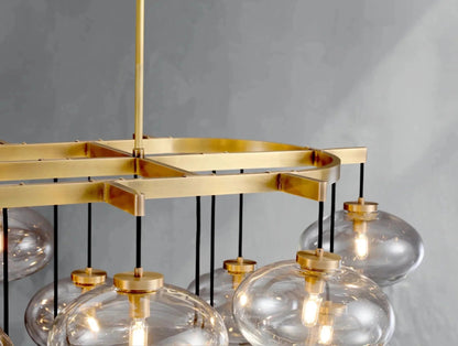 Cebret Glass Linear Chandelier - Zelno Lighting