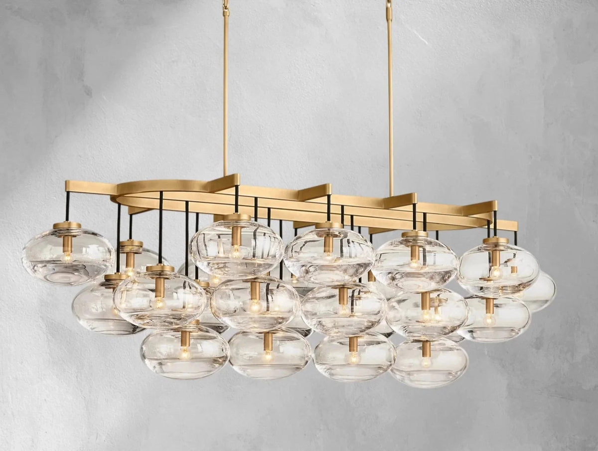 Cebret Glass Linear Chandelier - Zelno Lighting