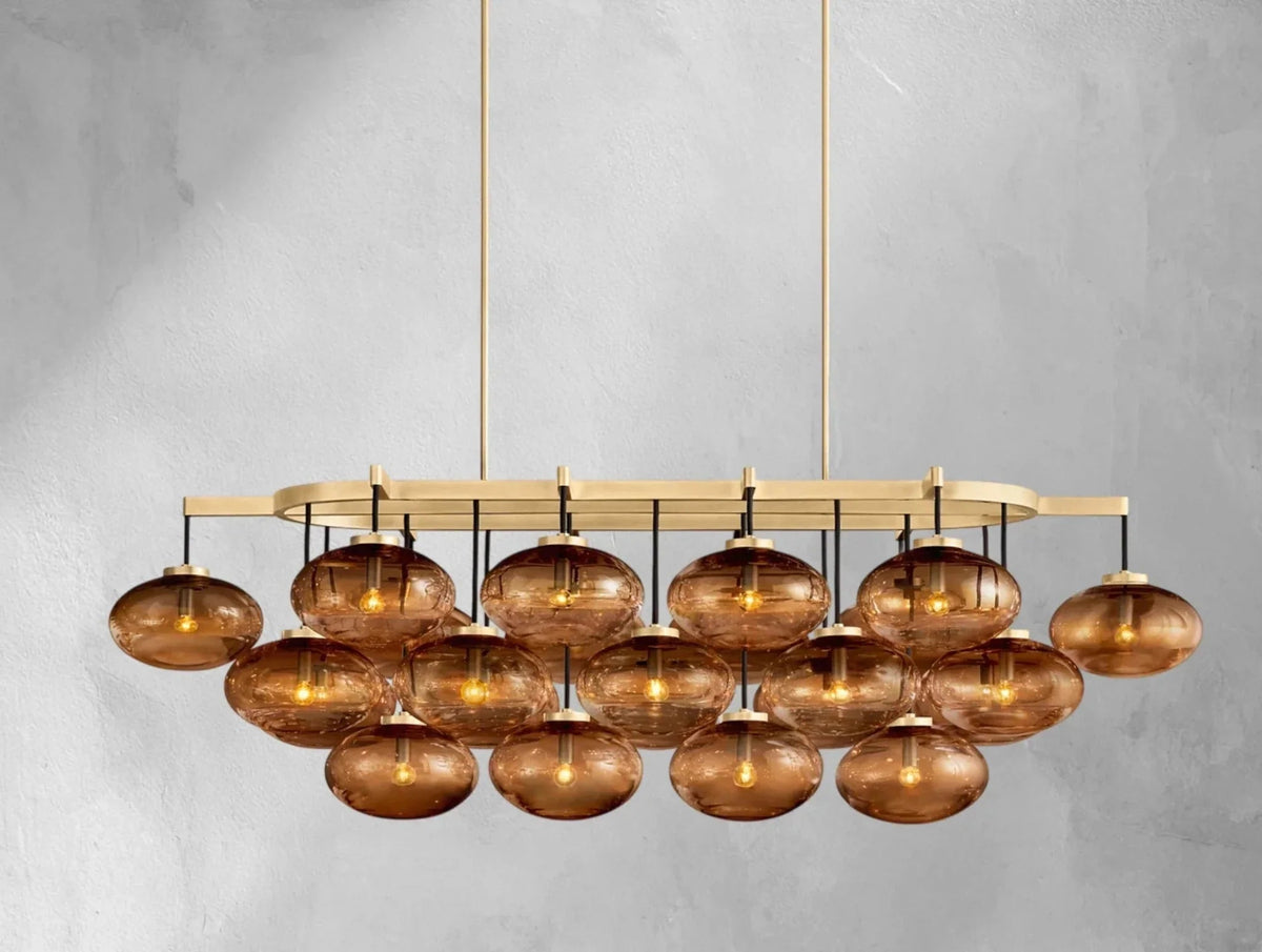 Cebret Glass Linear Chandelier - Zelno Lighting