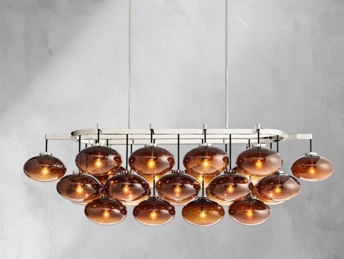 Cebret Glass Linear Chandelier - Zelno Lighting