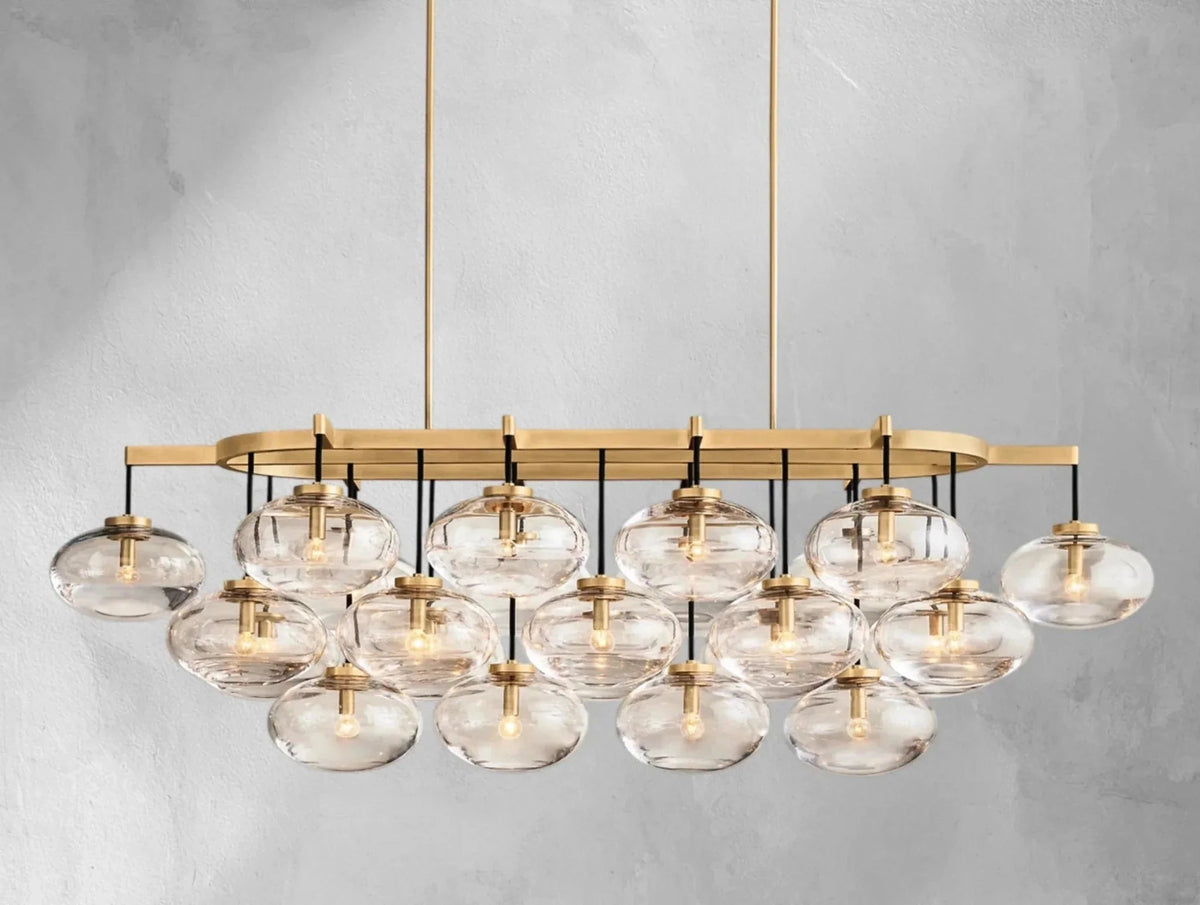Cebret Glass Linear Chandelier - Zelno Lighting