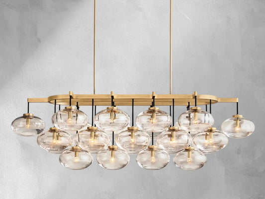 Cebret Glass Linear Chandelier - Zelno Lighting