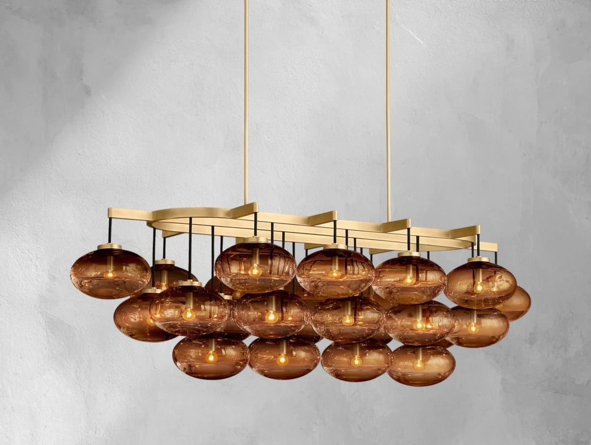 Cebret Glass Linear Chandelier - Zelno Lighting