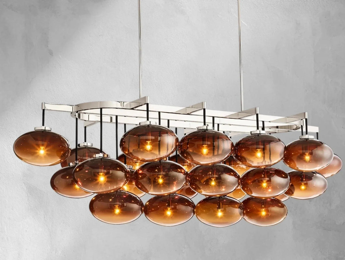 Cebret Glass Linear Chandelier - Zelno Lighting