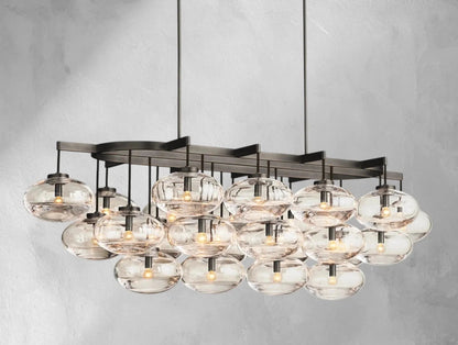 Cebret Glass Linear Chandelier - Zelno Lighting
