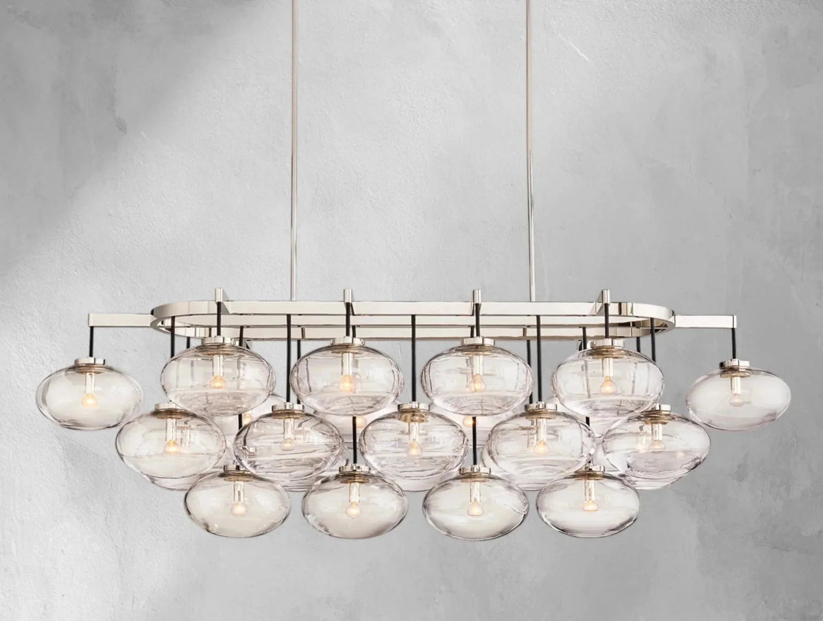 Cebret Glass Linear Chandelier - Zelno Lighting