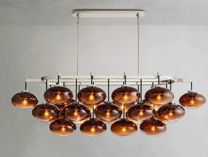 Cebret Glass Linear Chandelier - Zelno Lighting