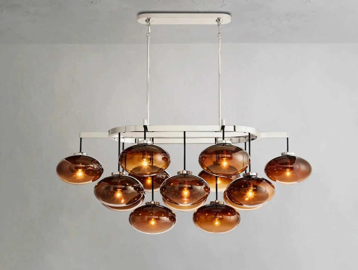 Cebret Glass Linear Chandelier - Zelno Lighting