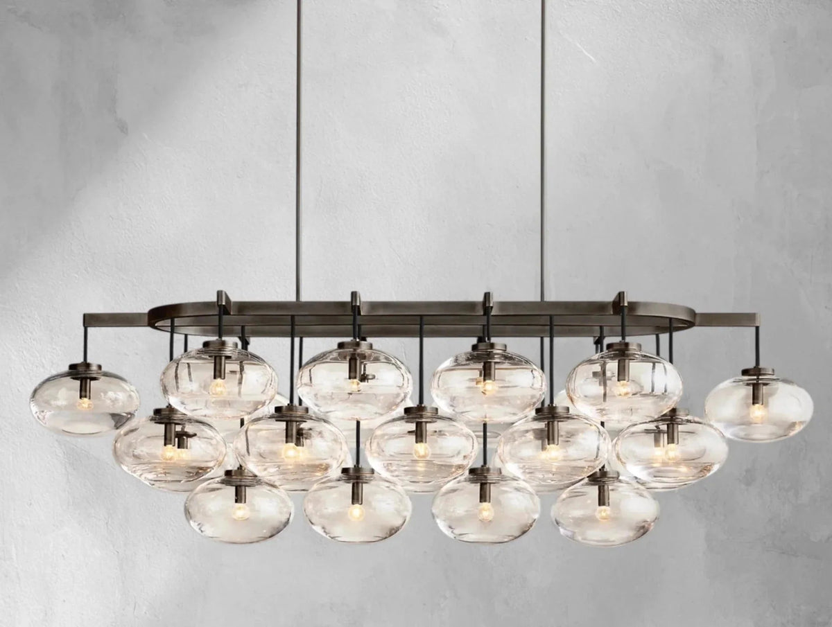 Cebret Glass Linear Chandelier - Zelno Lighting