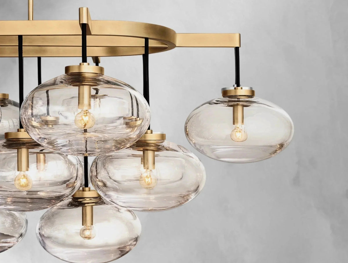 Cebret Glass Linear Chandelier - Zelno Lighting