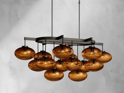 Cebret Glass Linear Chandelier - Zelno Lighting