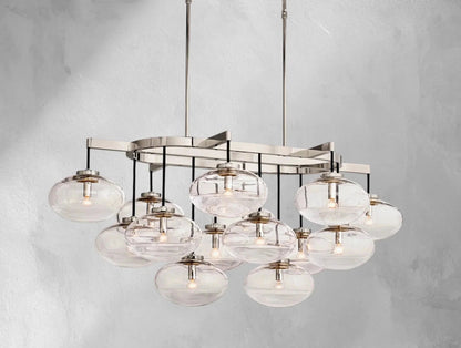Cebret Glass Linear Chandelier - Zelno Lighting