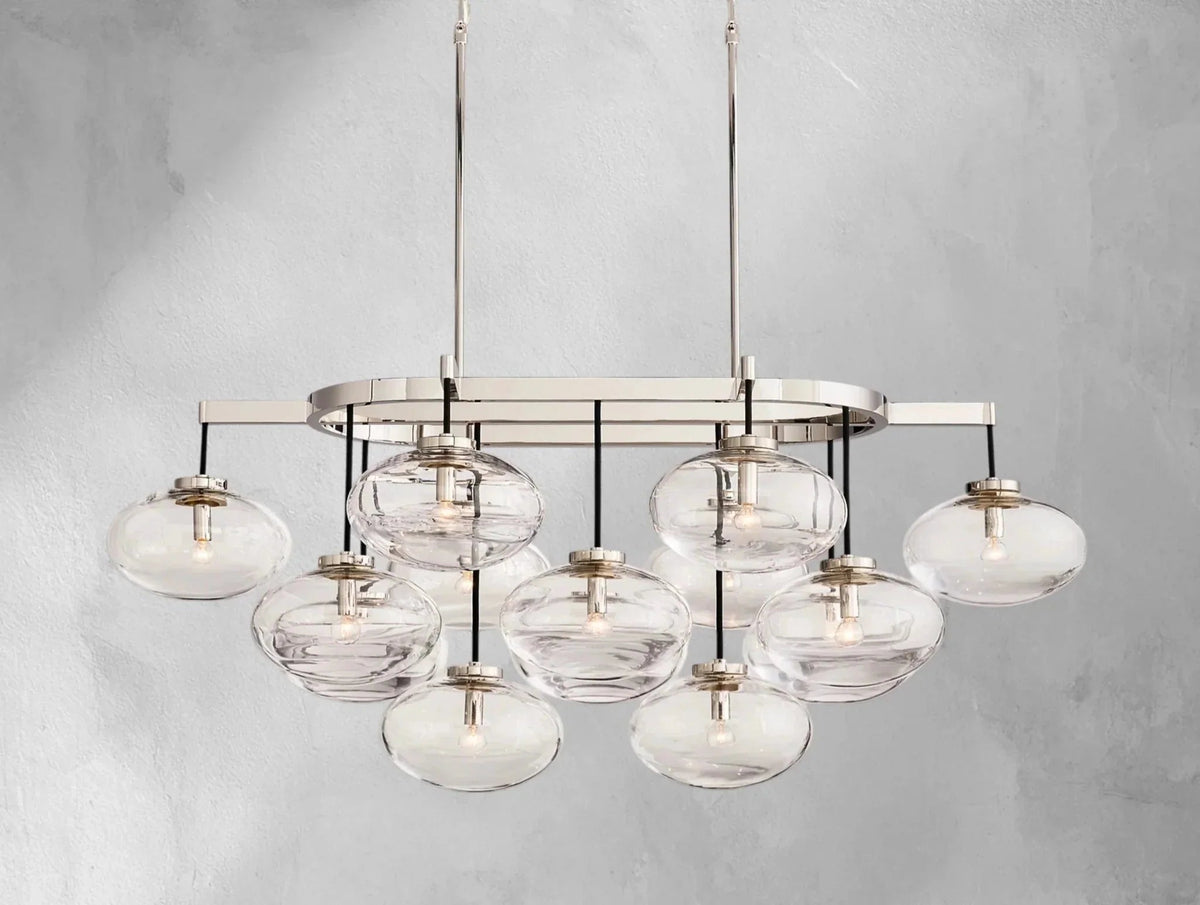 Cebret Glass Linear Chandelier - Zelno Lighting