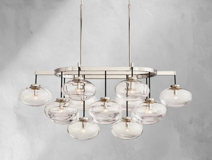Cebret Glass Linear Chandelier - Zelno Lighting