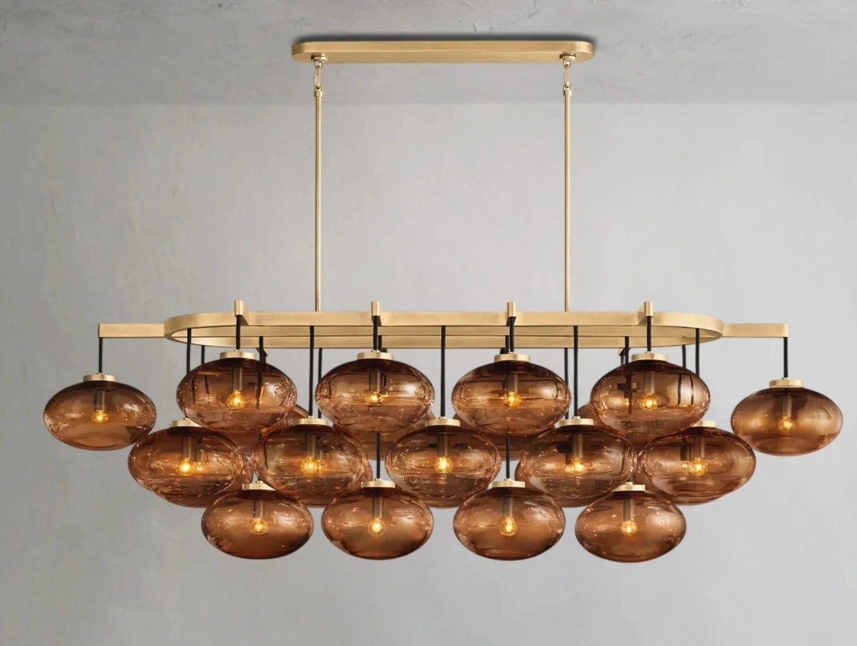 Cebret Glass Linear Chandelier - Zelno Lighting