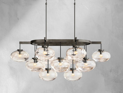 Cebret Glass Linear Chandelier - Zelno Lighting