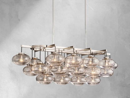Cebret Glass Linear Chandelier - Zelno Lighting