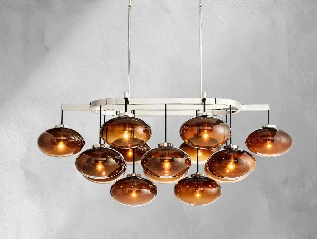 Cebret Glass Linear Chandelier - Zelno Lighting