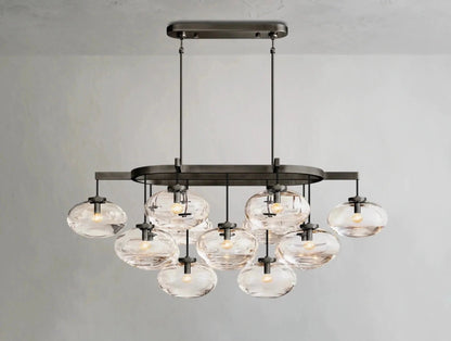 Cebret Glass Linear Chandelier - Zelno Lighting