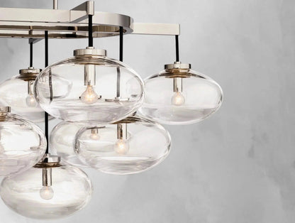 Cebret Glass Linear Chandelier - Zelno Lighting
