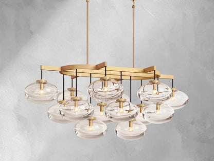 Cebret Glass Linear Chandelier - Zelno Lighting