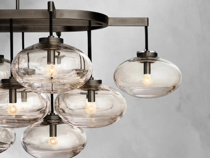 Cebret Glass Linear Chandelier - Zelno Lighting
